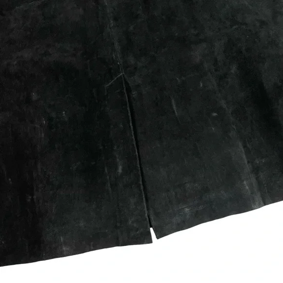 NWT Pamela McCoy Genuine Leather Western Boho Midi Skirt Black Large - Picture 11 of 15